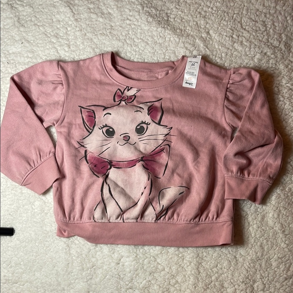 Disney Pink Cat Sweatshirt Whimsical Design